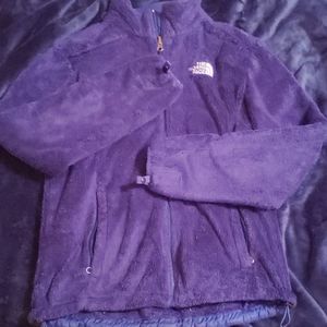 Dark blue north face zip up jacket